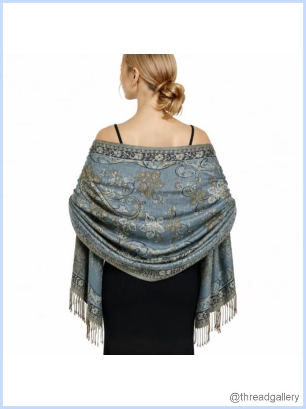 Reversible Paisley Pashmina Shawl Wrap Cotton-Acrylic Oversized Scarf